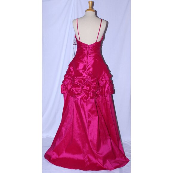 MayQueen #781 Dual Style Taffeta Prom or Party Gown-Size 12-FUCHSIA-NEW W/Tags - Picture 2 of 7